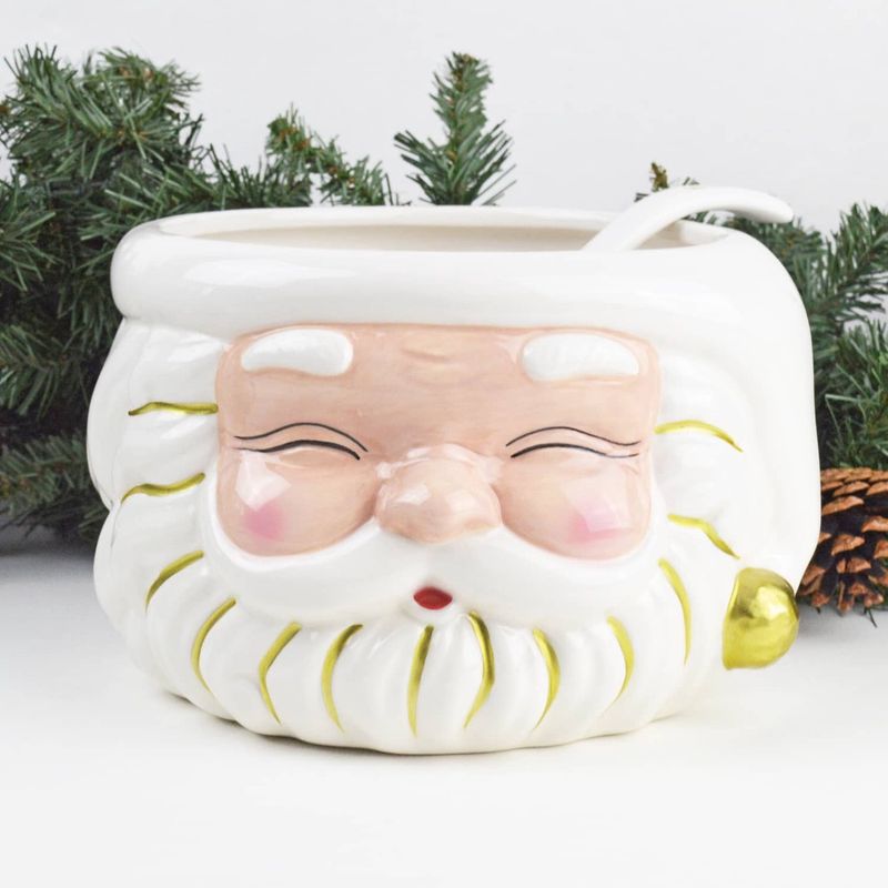 White Santa Punch Bowl &amp; Ladle