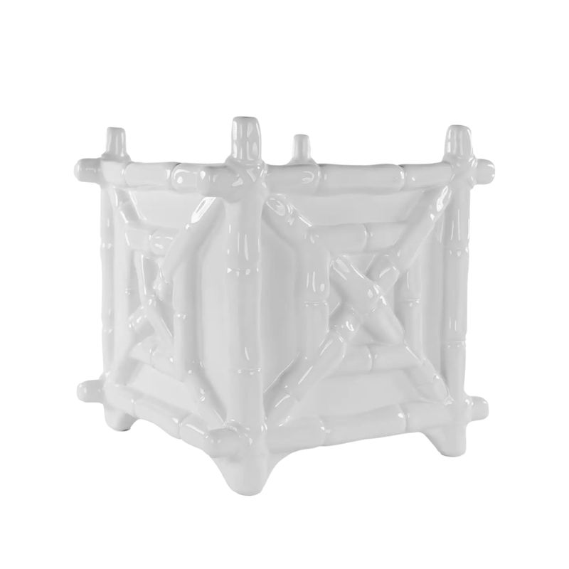 Ceramic Bamboo Planter | White