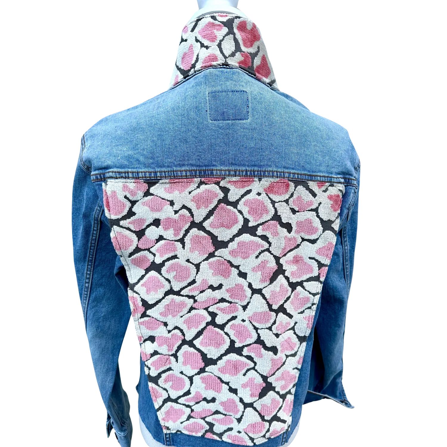 Stevie Denim Jacket | Pink &amp; Taupe Velvet Animal