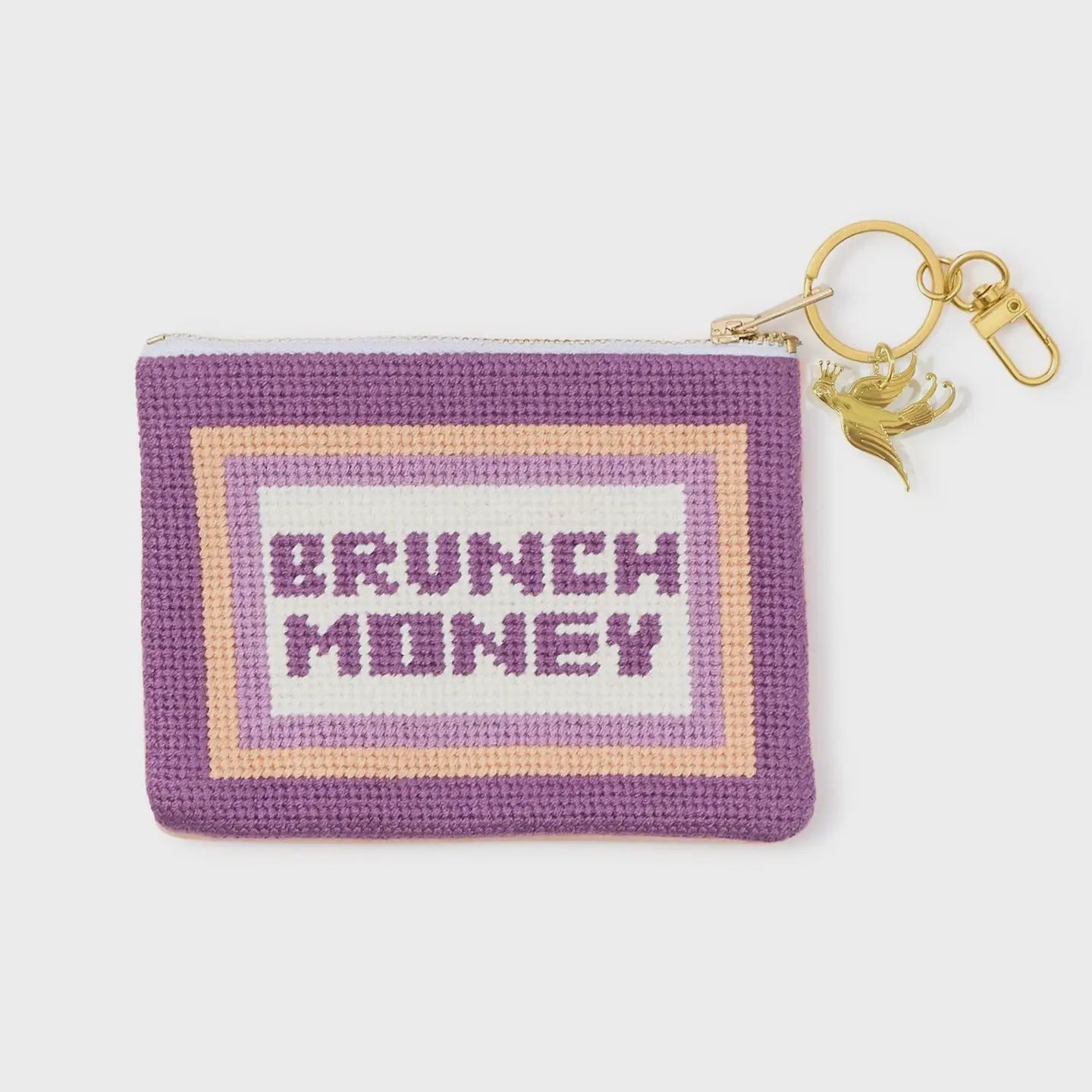 Brunch Money Needlepoint Coin Purse