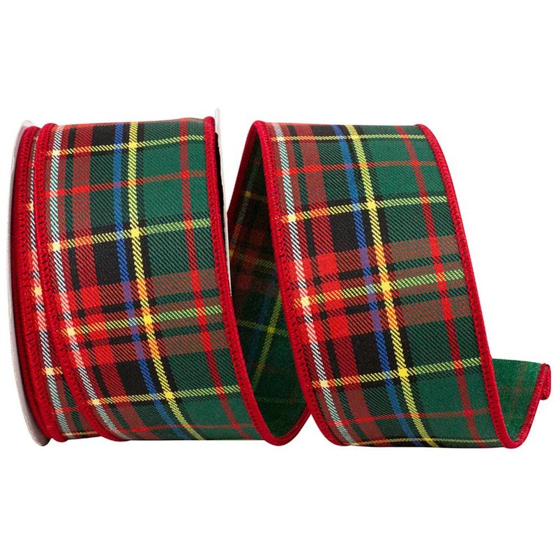 2.5&quot; Plaid Classic Deluxe Wired Edge Ribbon | 10 Yards