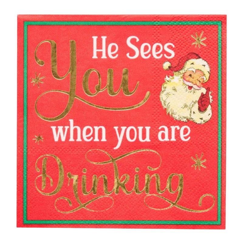 &#39;He Sees You...&#39; Cocktail Napkins