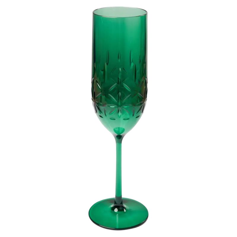 Champagne Glass | Green  8.9 oz