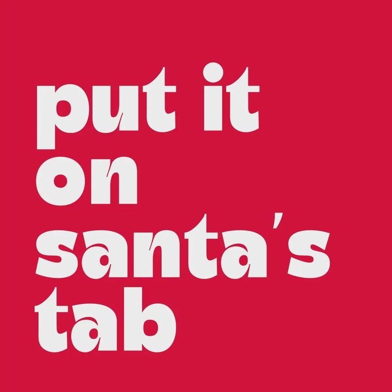 Funny Christmas Cocktail Napkins | Santa&#39;s Tab