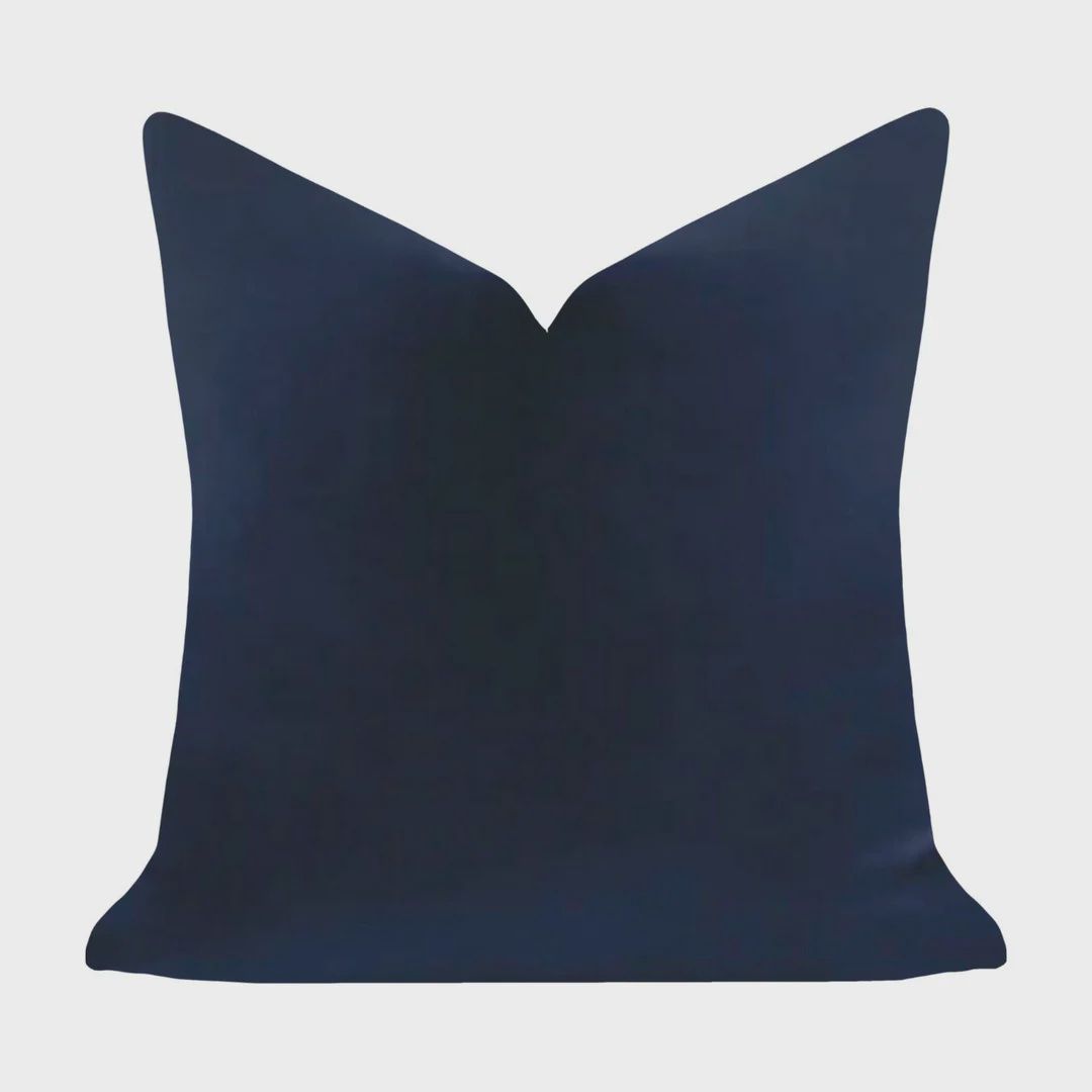 Cobalt Blue Velvet Accent Pillow