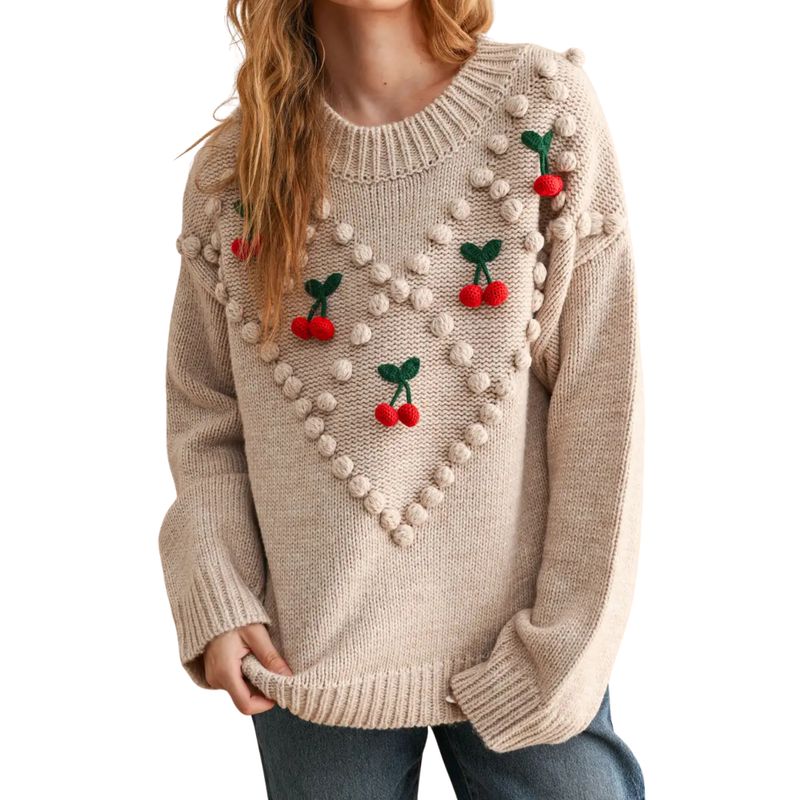 Cherry Trim Sweater