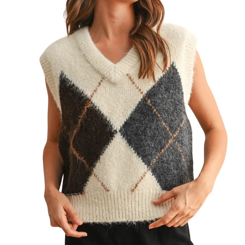 Argyle Pattern Sweater Vest