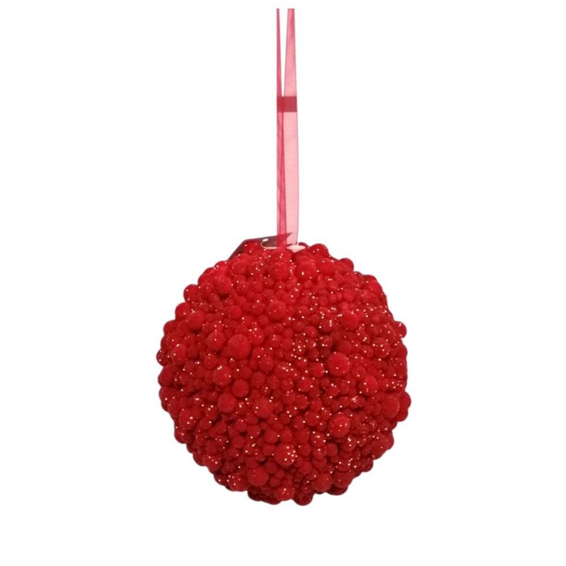 Red Glitter Berry Ball Ornament | 5&quot;