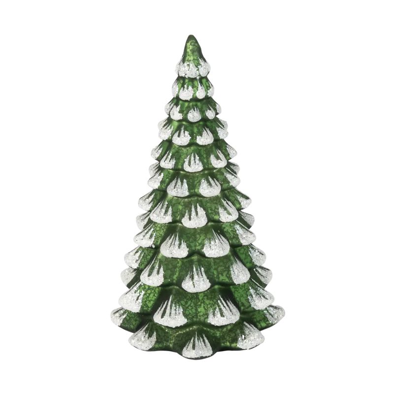 8in Dark Green Glass Tree