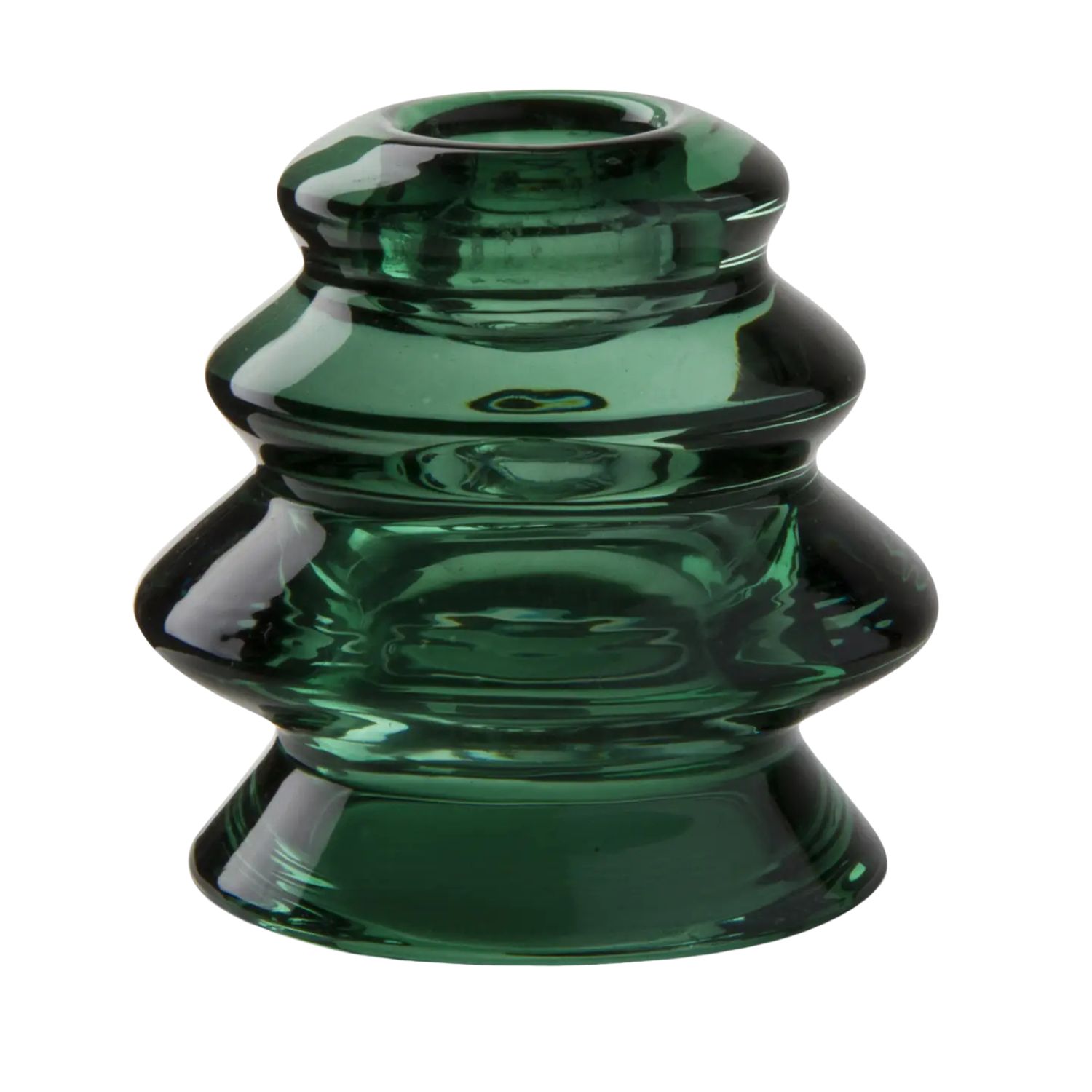 Glass Tree Taper Holder - Green