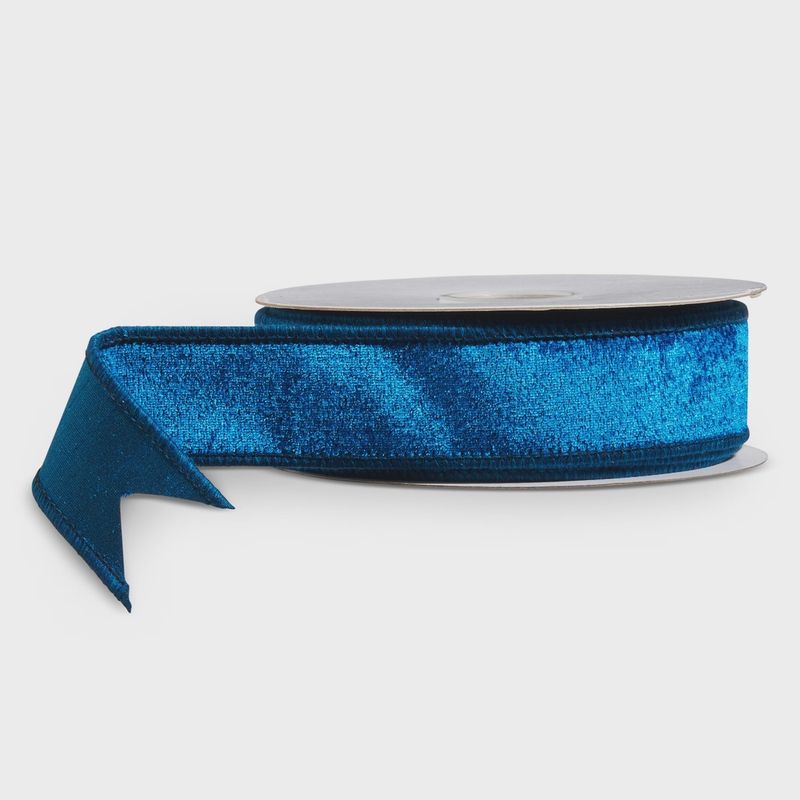 1.5&quot; Velvet Blue Wired Ribbon | 10yds