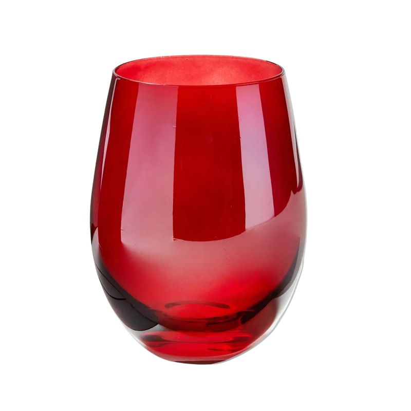 Christmas Celebration Stemless Wine Red