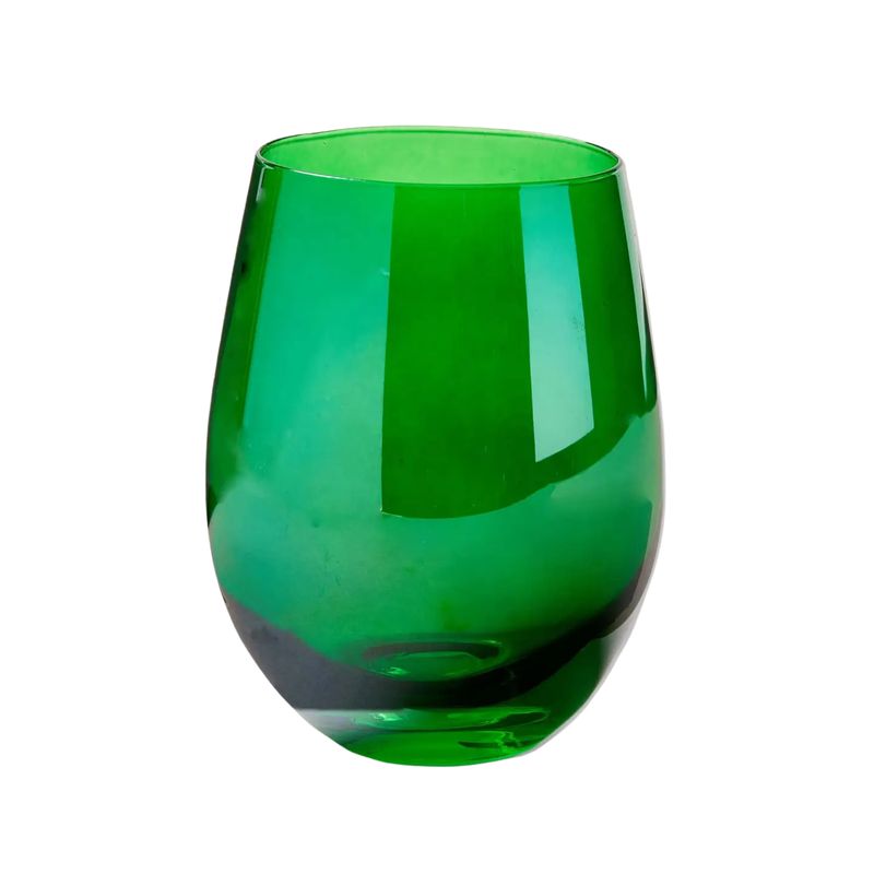 Christmas Celebration Stemless Wine Green
