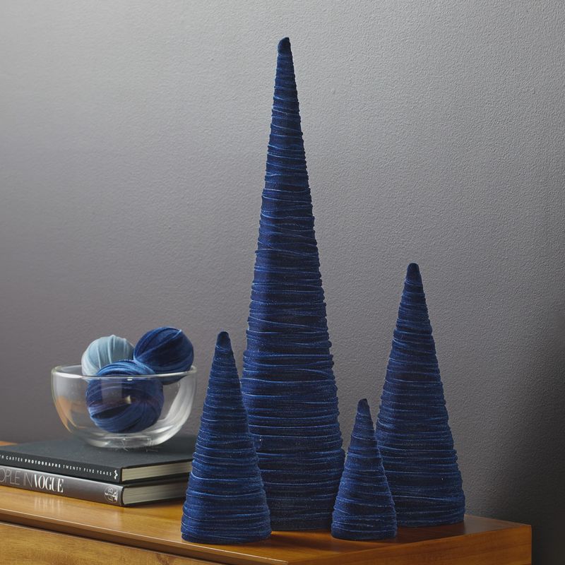 Velvet Cone Tree - Navy (4 Sizes)