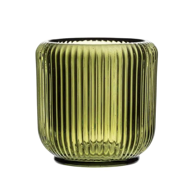 Large Ribbed Votive-Moss