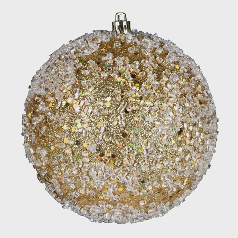 10&quot; Gold Glitter Hail Ornament