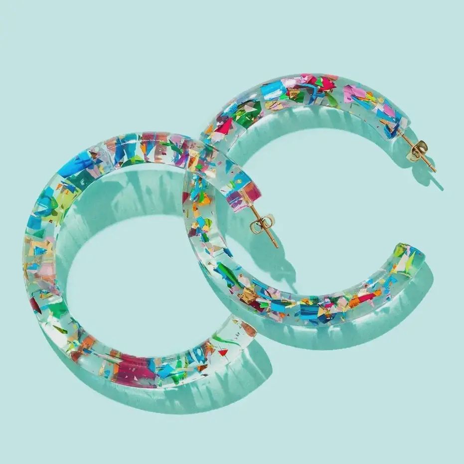 Confetti Hoop Earrings - Colorful