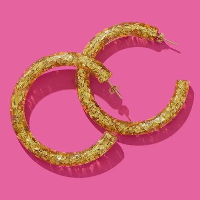 Confetti Hoop Earrings- Gold