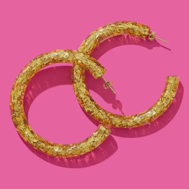 Confetti Hoop Earrings- Gold