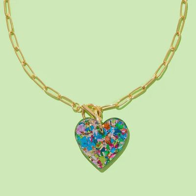 Chain Necklace - Heart - Colorful Confetti