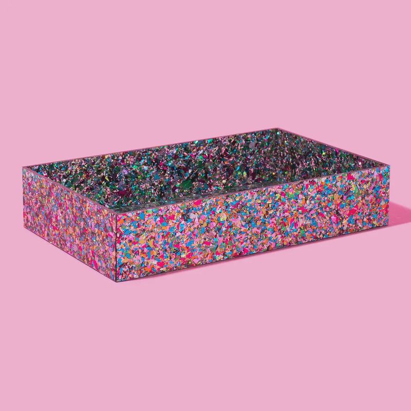 Acrylic Nesting Tray - Medium - Colorful Confetti