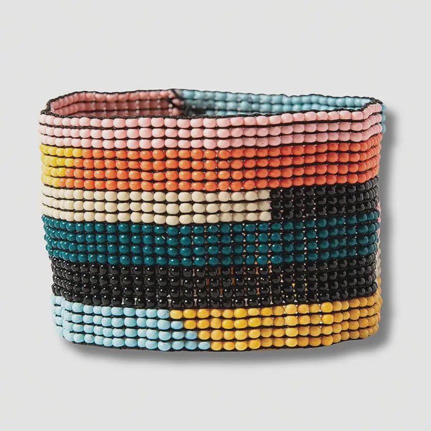 Penelope Horizontal Stripe Beaded Stretch Bracelet