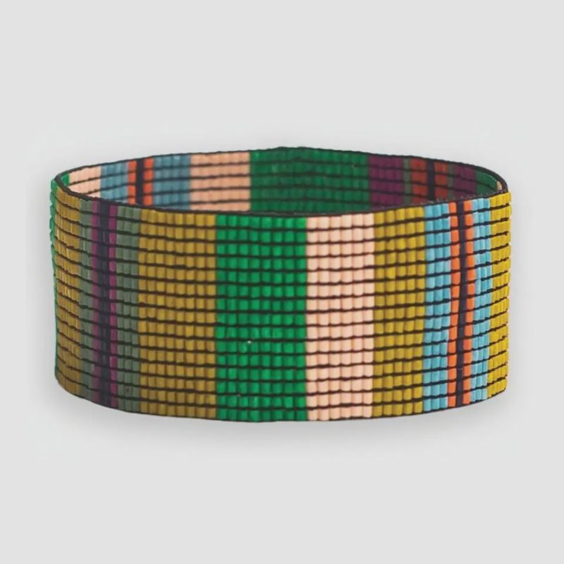 Kenzie Mixed Vertical Colorblock and Stripes Beaded Stretch Bracelet
