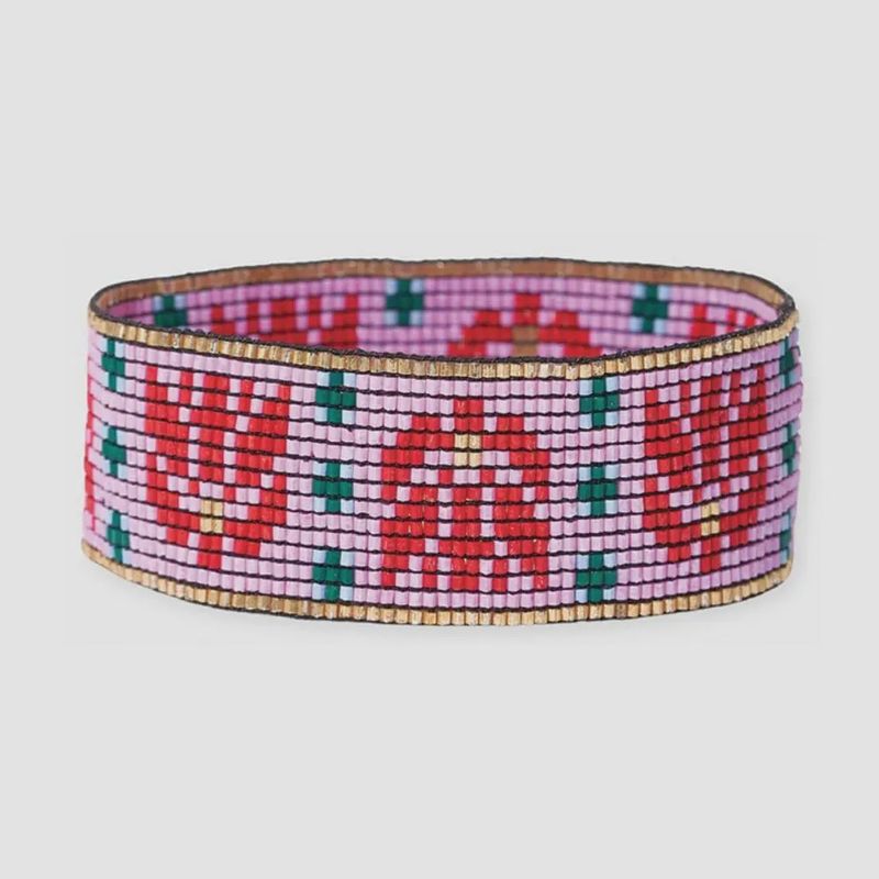 Kenzie Nordic Beaded Stretch Bracelet Pink