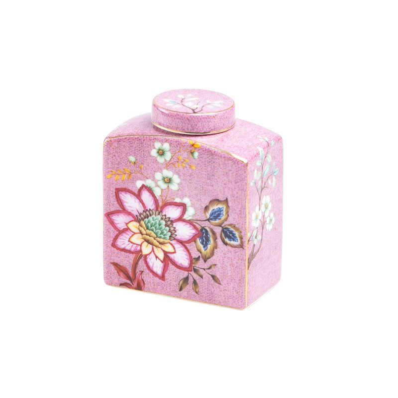 Peacock Lotus Garden – Pink 4.5&quot; Fine Porcelain Jar
