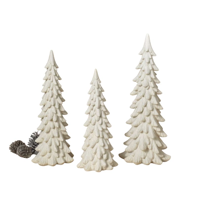 White Resin Christmas Trees - 3 Sizes