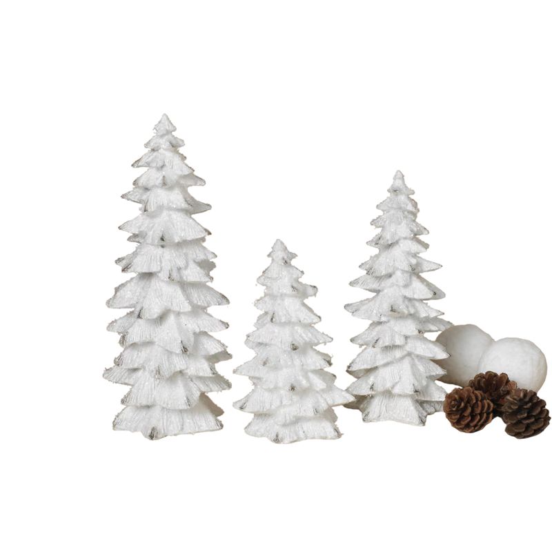 White Glitter Trees - 3 Sizes