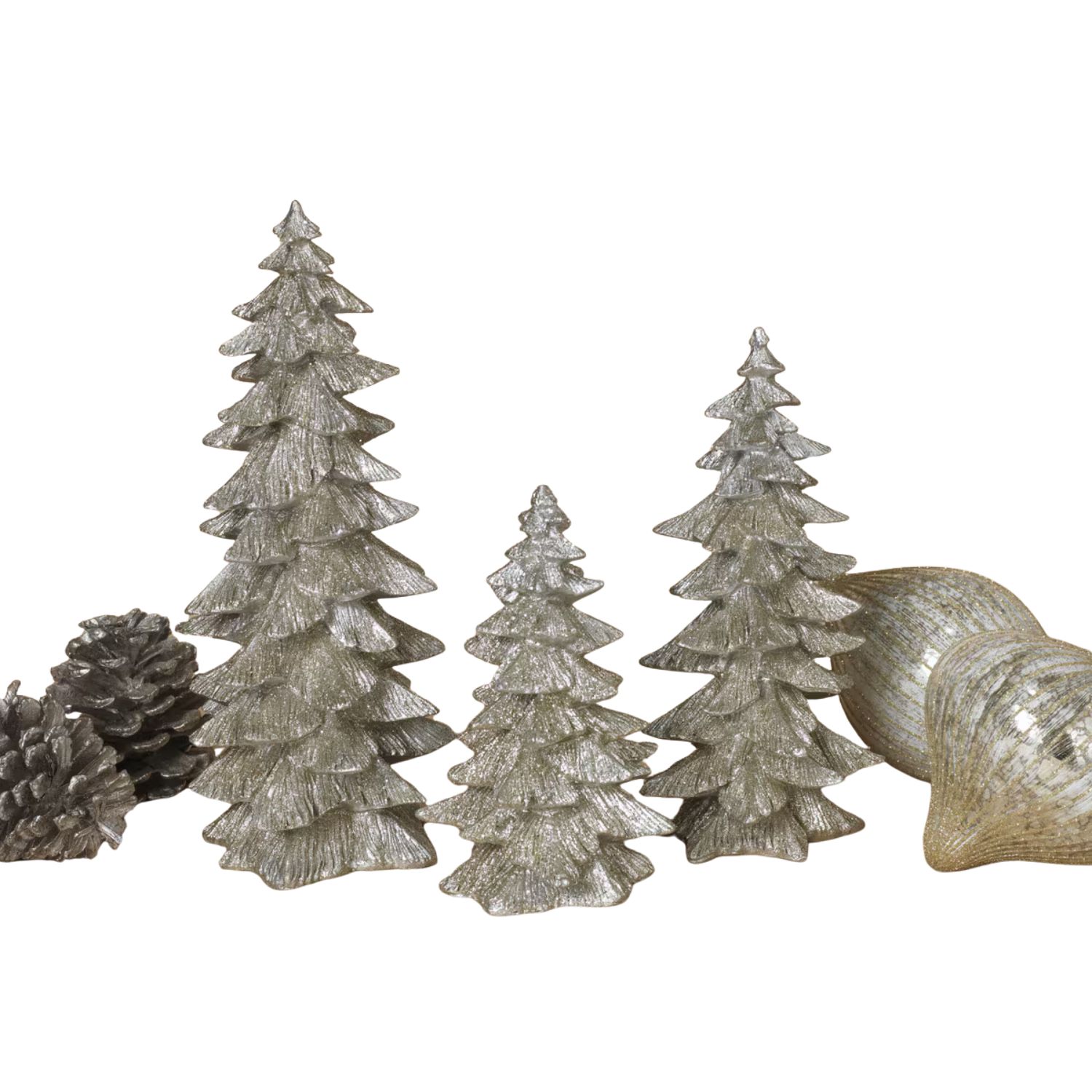 Silver Glitter Trees - 3 Sizes