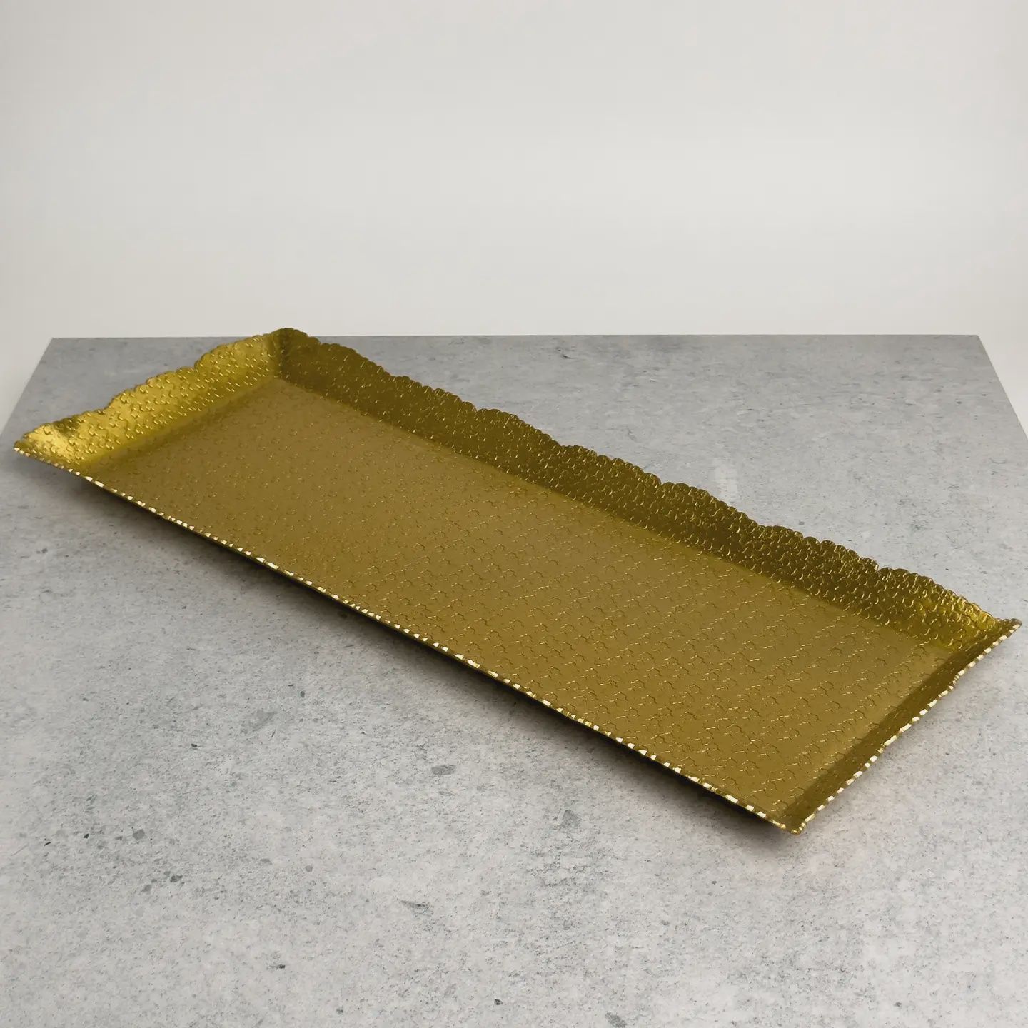 Large Gold Aluminum Hammered Rectangle Cutting Tray