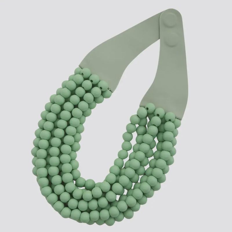 Beaded Layered Magnetic Necklace | Mint