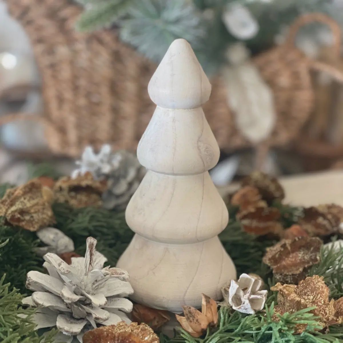 7" White Tiered Christmas Tree