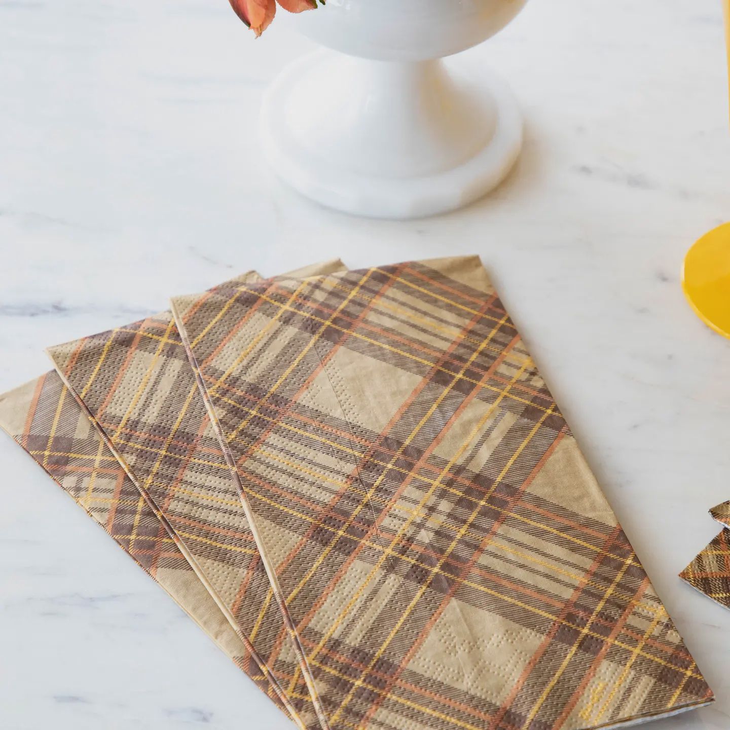 Autumn Plaid Guest Napkin - Pack of 16
