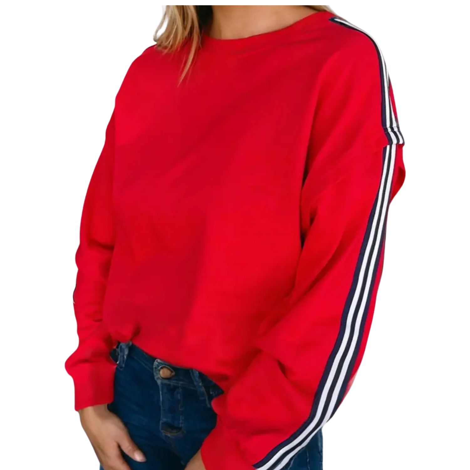 Red Stripe Woven Top