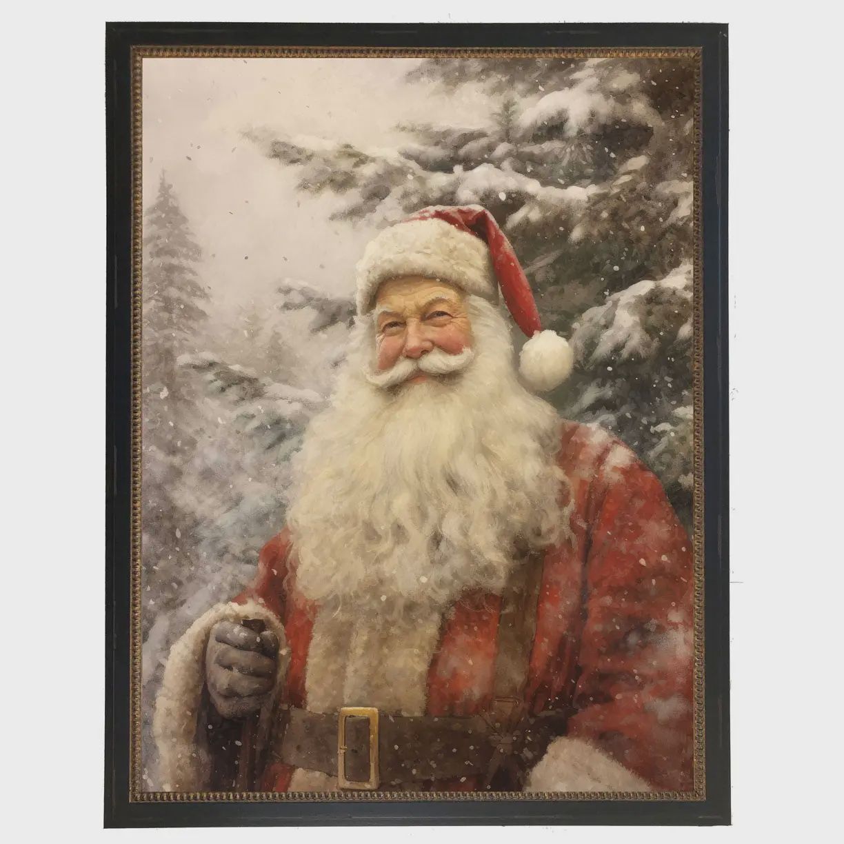 16 x 20 Framed Santa Oil Painting Reproduction