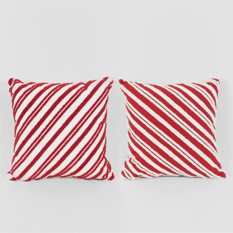 16x16 Stripe Christmas Decor Throw Pillow