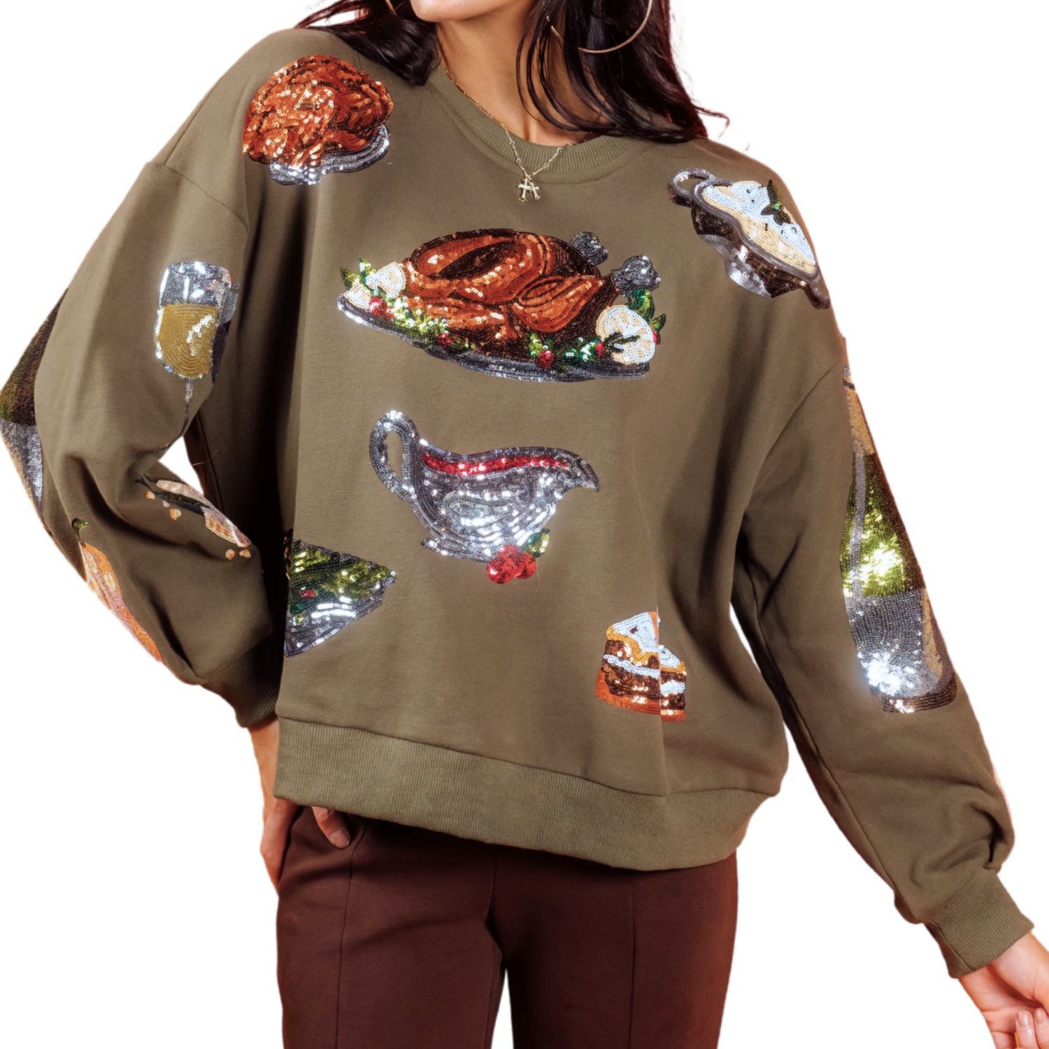 Queen of Turkey Sweatshirt | Olive