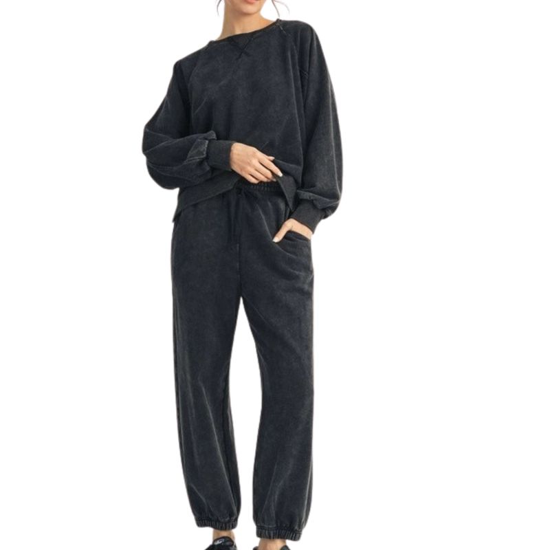 Garment Washed Set- Black