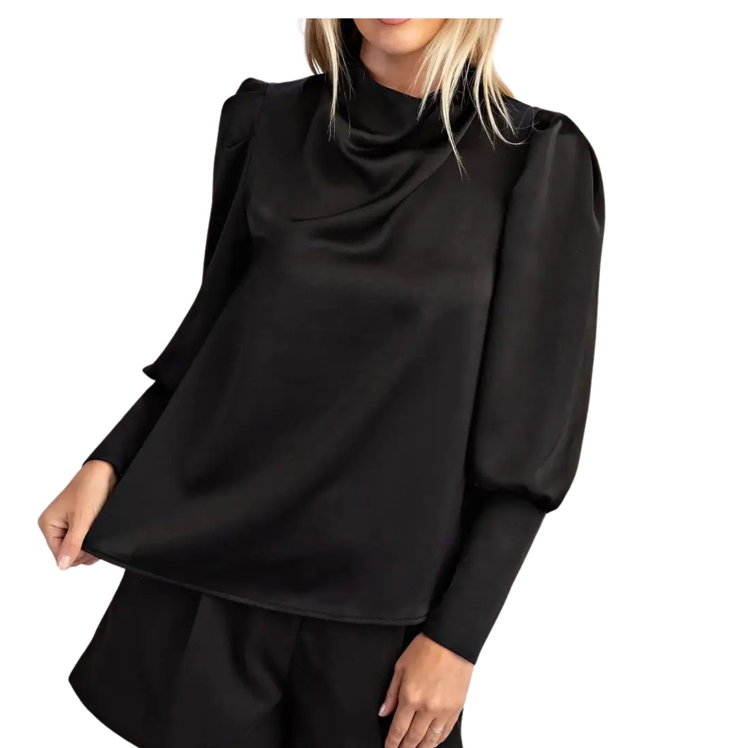 Cowl Neck Blouse- Black