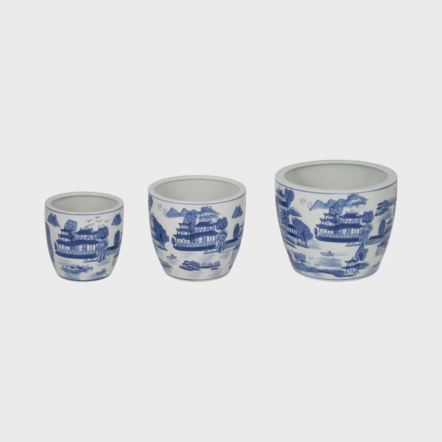 Ceramic Chinoiserie Planters- 3 Sizes