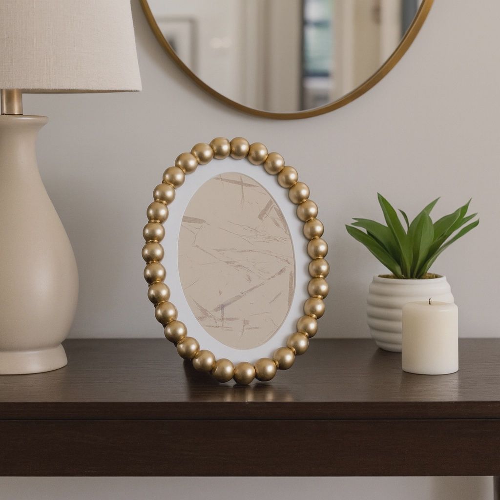 Gold Beaded Photo Frame- 7 x 9