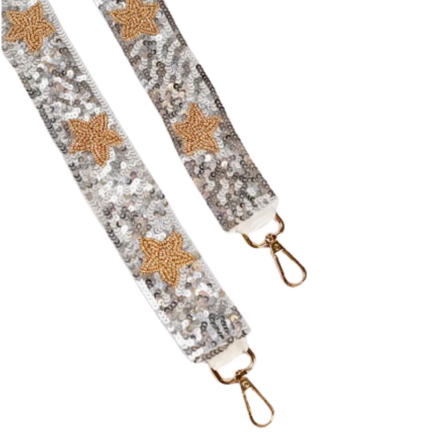 Sequin Silver &amp; Gold Star Handbag Strap