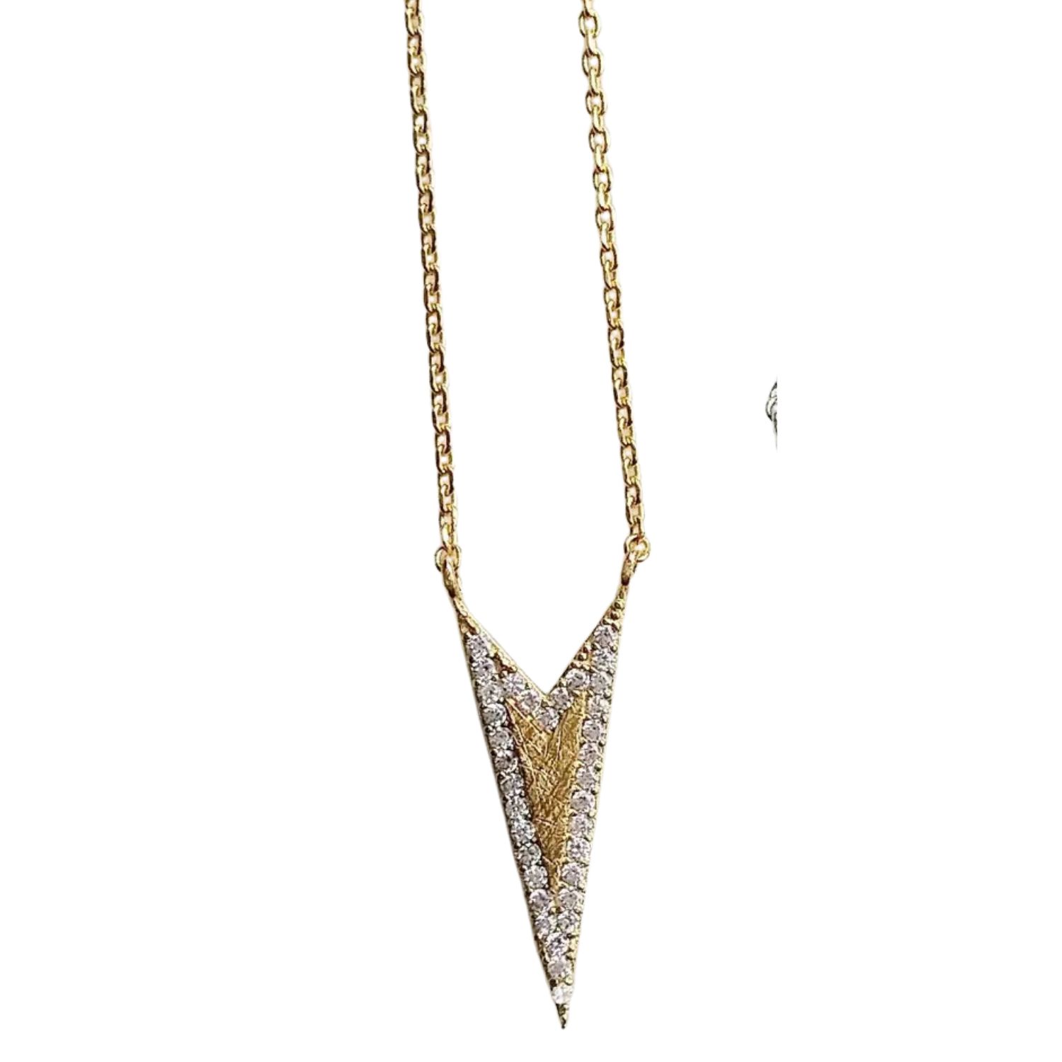 Pavé Spike Necklace- Gold