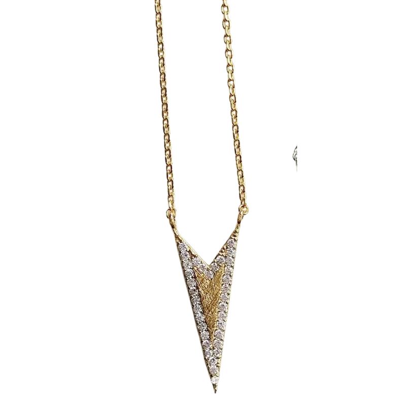Pavé Spike Necklace- Gold