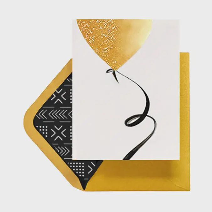 Gold Balloon Greeting Card