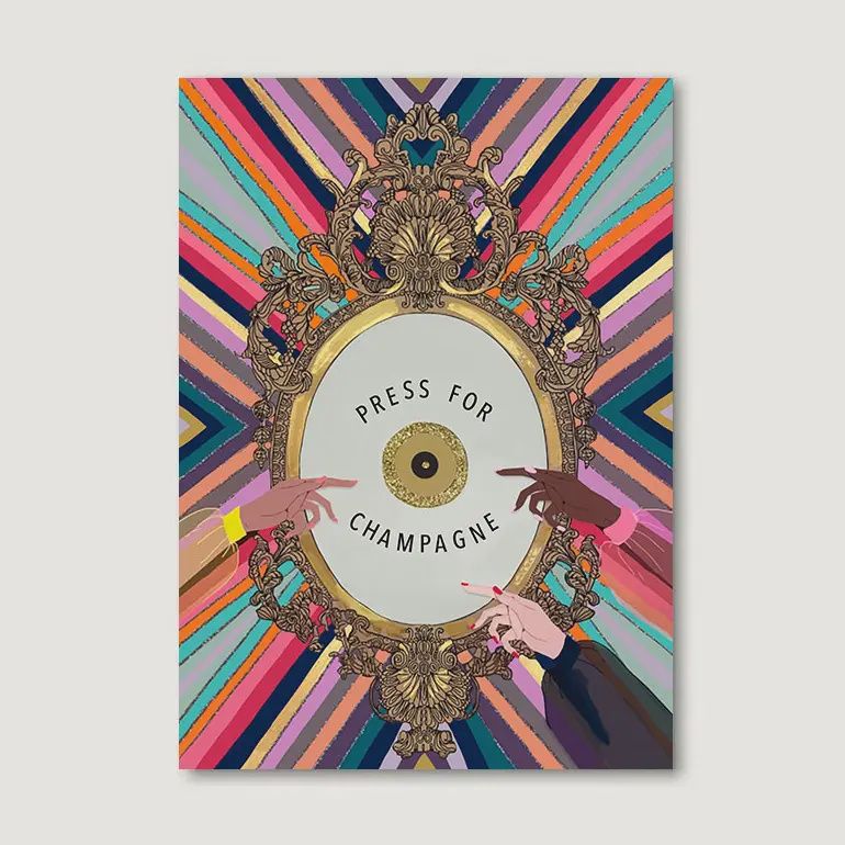 Press For Champagne Greeting Card