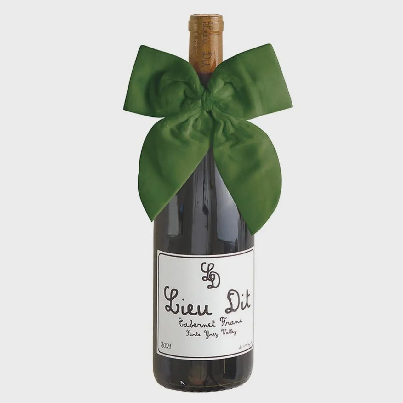 Velvet Wine Bottle Bow - Green